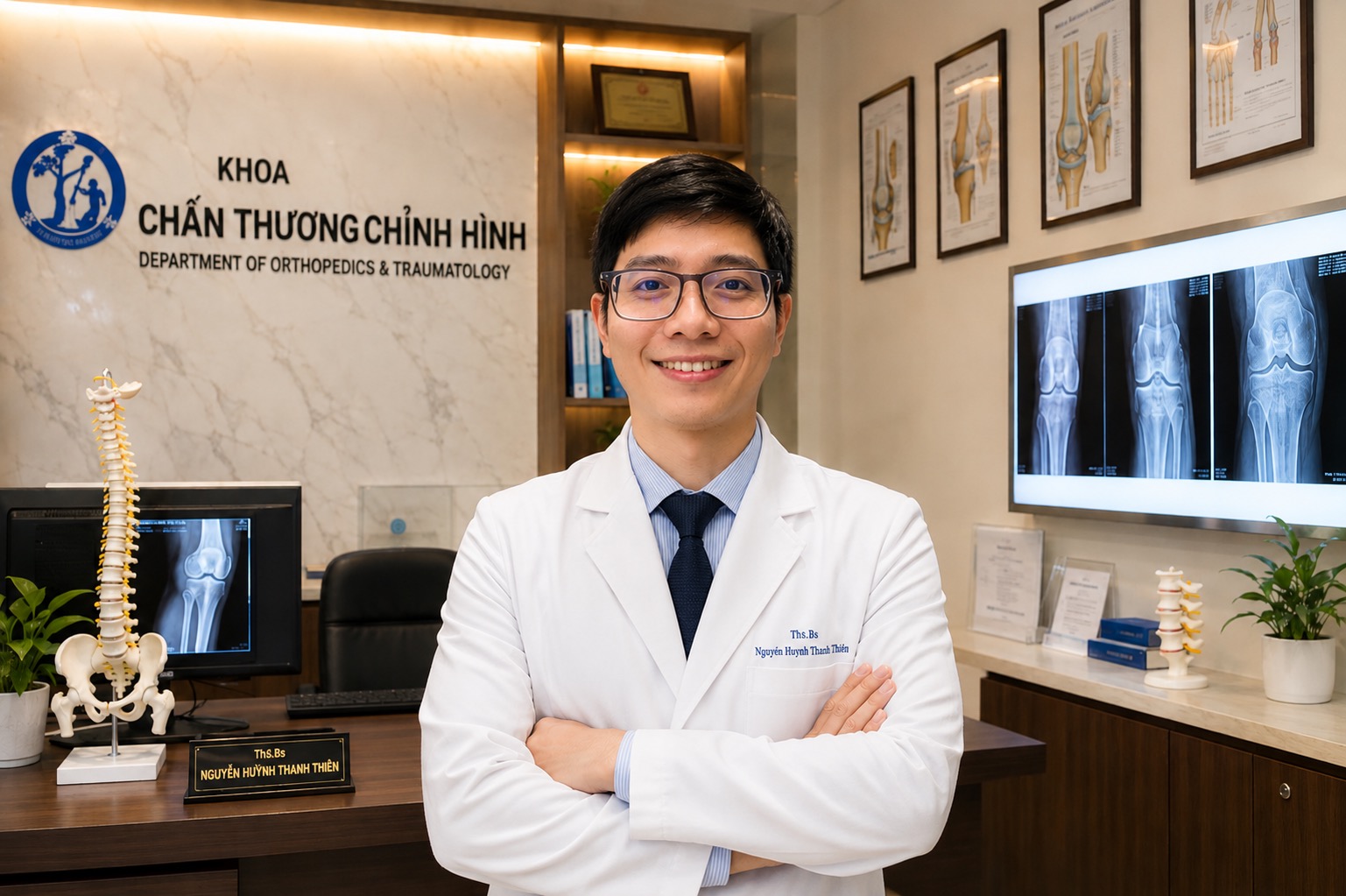 BS. Nguyễn Huỳnh Thanh Thiên tại phòng khám chấn thương chỉnh hình